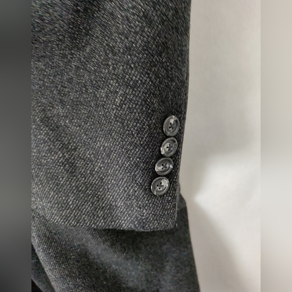 Macy's Jacobson’s Long Overcoat Men's Large Black Wool coat Winter Jacket EUC - Picture 6 of 13